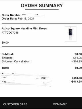 The Attico Black Mini Dress (S)-moving sale, has to go by 4/30